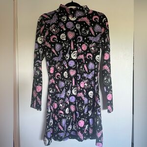 Dolls Kill Halloween Pattern Skater Dress